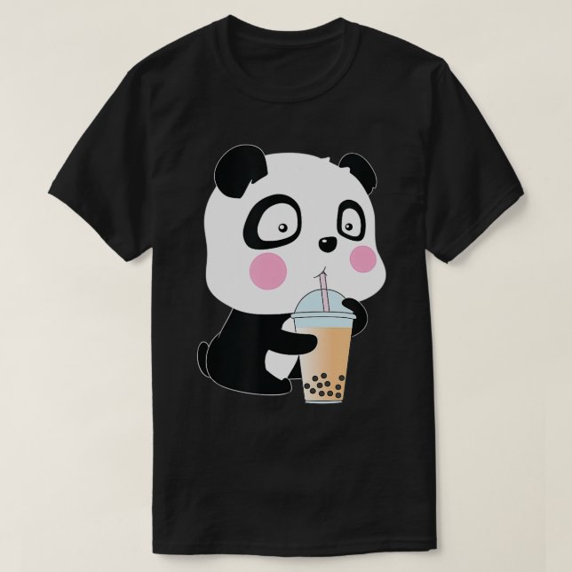 Bubble Tea Panda Funny Boba T-Shirt (Design vorne)