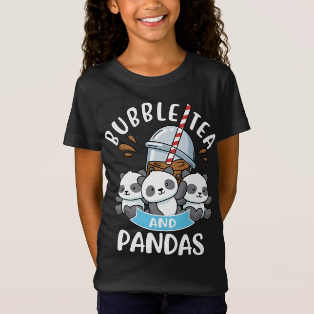 Bubble Tea Panda Geschenk Girls Boba Tea Blubble T T-Shirt (Vorderseite)