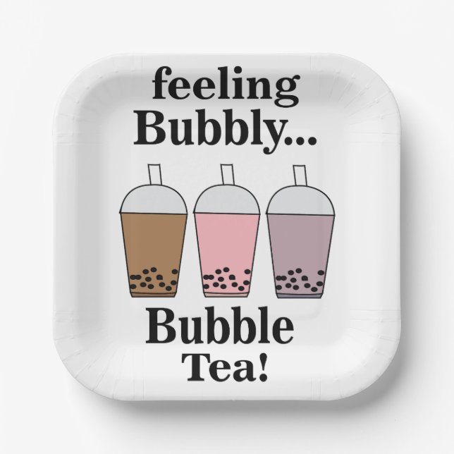 Bubble Tea Party Pappteller (Vorderseite)