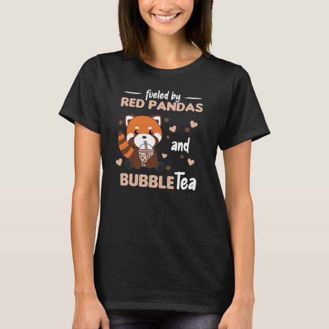 Bubble Tea Red Panda Chocolate Cute Animals Boba T-Shirt (Vorderseite)