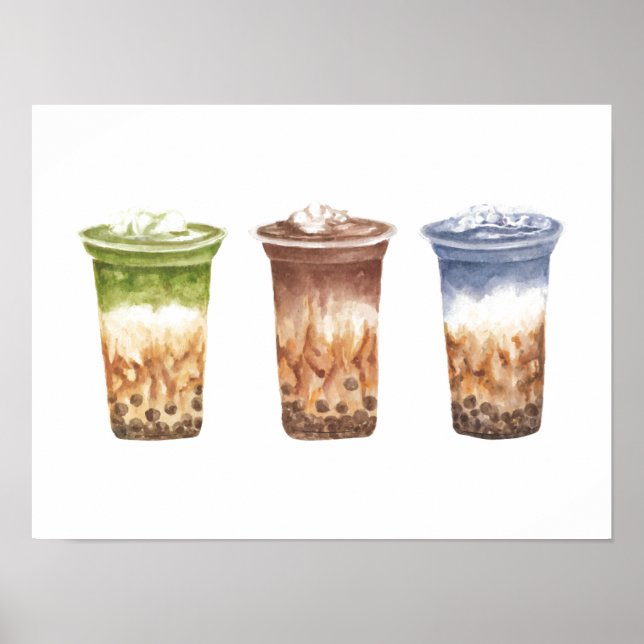 Bubble Tea - Set von drei Poster (Vorne)