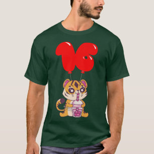 Bubble Tea Tiger - 16. Geburtstag - Kinder Ballon T-Shirt