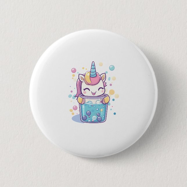 Bubble Tea Unicorn (1) Button (Vorderseite)