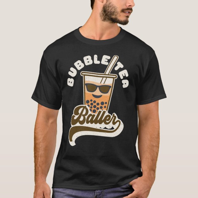 Bubble Tee Baller Vintag Boba Drink Retro Text (Vorderseite)