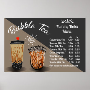 Bubble Tee Boba Donut Shop Groß anpassen Poster