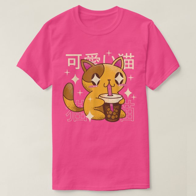 Bubble Tee Katze Japanisch Kawaii Niedlich Kitten  (Design vorne)