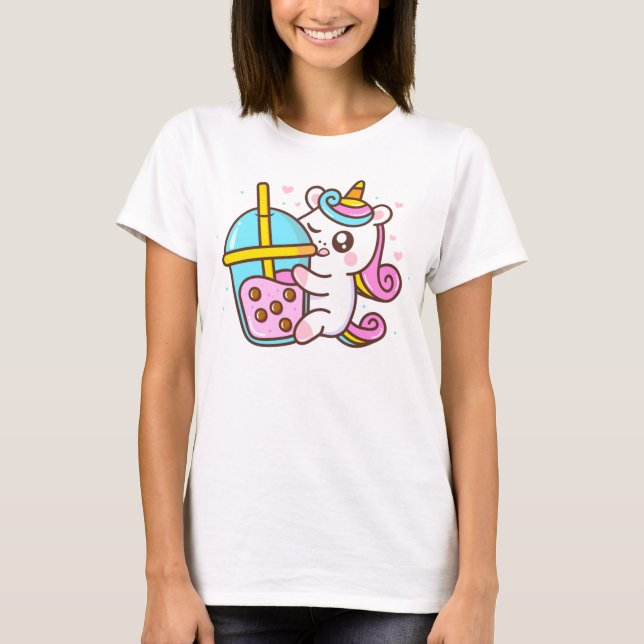 Bubble Tee Loving Unicorn (Vorderseite)