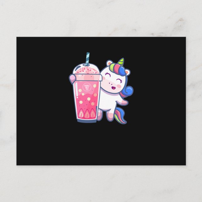 Bubble Tee Unicorn Geschenk Postkarte (Vorderseite)