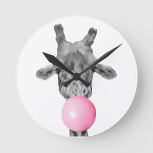 bubblegiraffe runde wanduhr