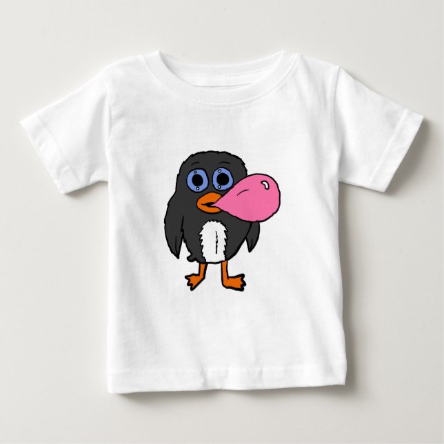 Bubblegum-Blase bläst Pinguin Baby T-shirt (Vorderseite)