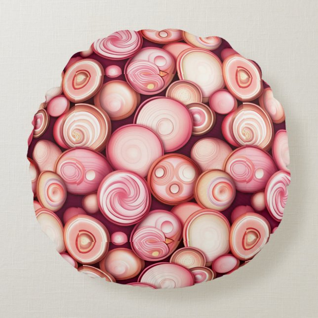 Bubblegum-Blasen Rundes Kissen (Vorderseite)