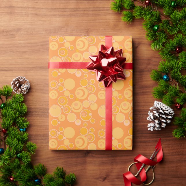 Bubblegum-Blasen überall in Orange Geschenkpapier (Feiertagsgeschenk)