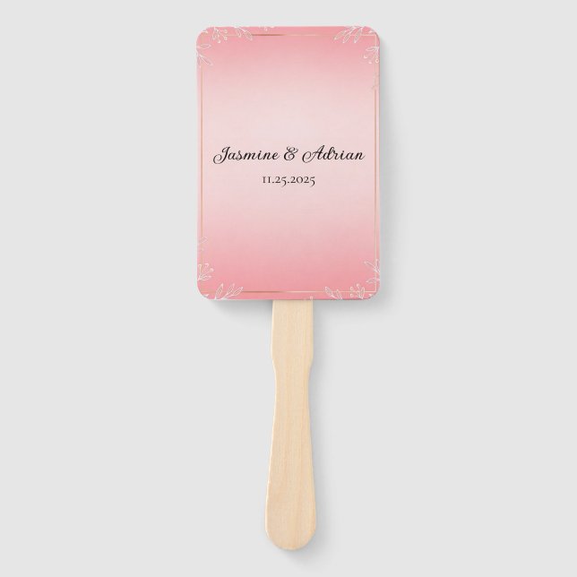 Bubblegum Blush Hochzeit Fächer (Vorderseite)