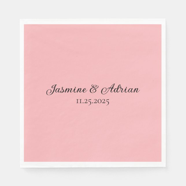 Bubblegum-Blush-Hochzeit Serviette (Vorderseite)