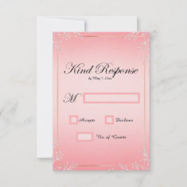 Bubblegum-Blush Hochzeits-Antwortkarten RSVP Karte