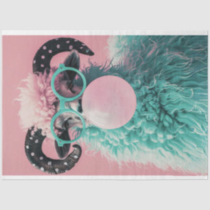 Bubblegum Breeze Aquamarin Ram Decoupage Seidenpapier