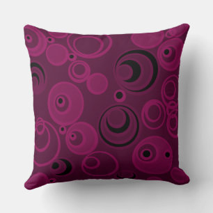 Bubblegum Bubbles Everywhere Magenta Black Kissen