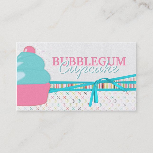 Bubblegum Cupcake Business Cards Visitenkarte (Vorderseite)
