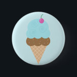Bubblegum-Eiskrem Button<br><div class="desc">Niedliche Eis-Konus-Abbildung. Ideal für Kinder-Geburtstagspartys. Art © HeartLocked Designs</div>