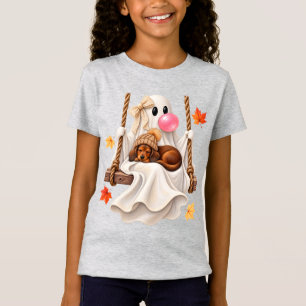 Bubblegum-Geist & Dackel-Schaukel Halloween Herbst T-Shirt