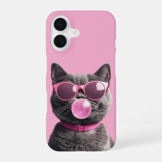 Bubblegum-Katzen-Etuikatz iPhone 16 Hülle