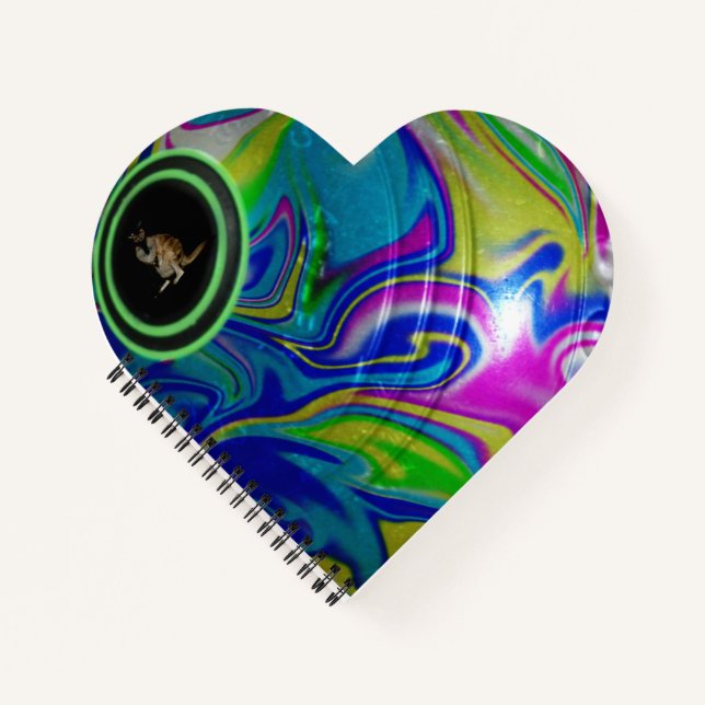Bubblegum Lawn Bowl, Spiralherz-Notebook Notizbuch (Vorderseite)