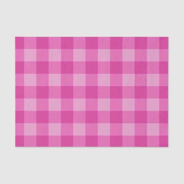 Bubblegum Pink Bright Tartan Kariertes Muster druc Seidenpapier (Vorderseite)