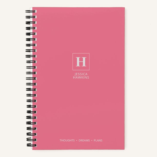 Bubblegum Pink Classic Monogram Notizbuch (Vorderseite)