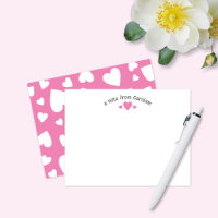 Bubblegum Pink Hearts Niedlich Girly Note Card