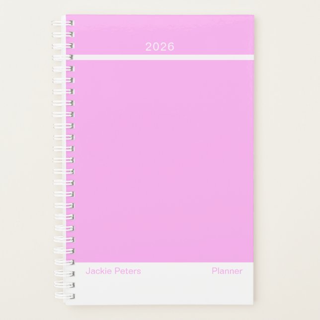 Bubblegum Pink Minimalist Planner Planer (Vorderseite)