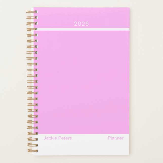 Bubblegum Pink Minimalist Planner Planer (Vorderseite)