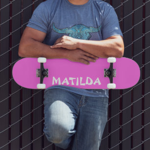 Bubblegum Pink Moderner Name Stilvolle Trendy Skateboard