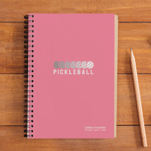 Bubblegum Pink Pickleball Logo-Farbverlauf Persönl Notizbuch