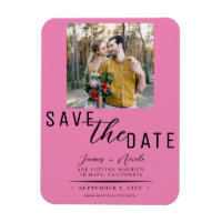 Bubblegum Pink Save the Date Foto Hochzeit