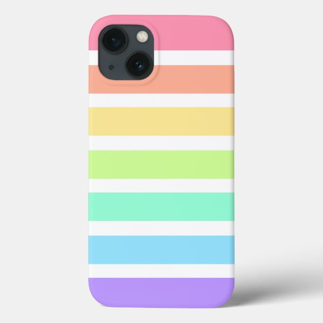 Bubblegum Regenbogen und weiße Streifen Case-Mate  iPhone Hülle (Rückseite)