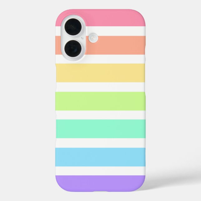 Bubblegum Regenbogen und weiße Streifen Case-Mate  iPhone Hülle (Rückseite)