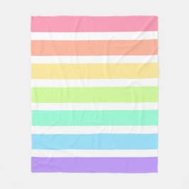 Bubblegum Regenbogen und weiße Streifen Fleecedecke