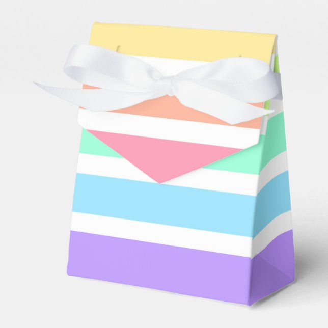 Bubblegum Regenbogen und weiße Streifen Geschenkschachtel (Vorderseite)