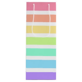 Bubblegum Regenbogen und weiße Streifen Geschenktüte Für Weinflaschen