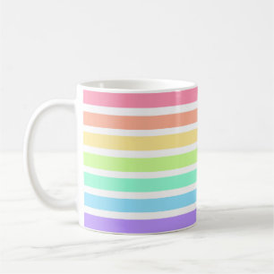 Bubblegum Regenbogen und weiße Streifen Kaffeetasse