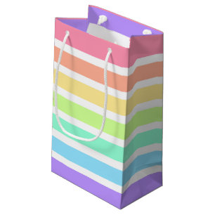 Bubblegum Regenbogen und weiße Streifen Kleine Geschenktüte