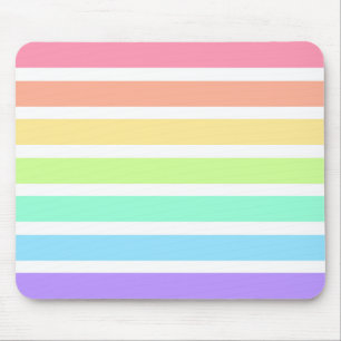 Bubblegum Regenbogen und weiße Streifen Mousepad