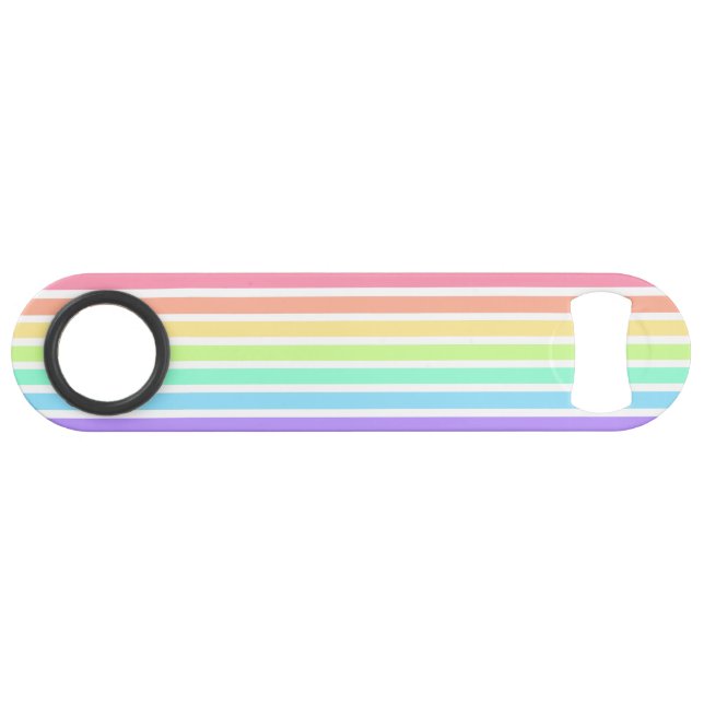 Bubblegum Regenbogen und weiße Streifen Speed Flaschenöffner (Vorderseite (Horizontal))