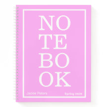 Bubblegum-Rosa modernes großes "NOTIZBUCH" Notizbu