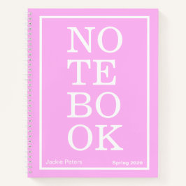 Bubblegum-Rosa modernes großes "NOTIZBUCH" Notizbu Notizbuch