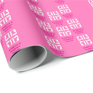 Bubblegum Rosa und Weiße Herzen Geschenkpapier