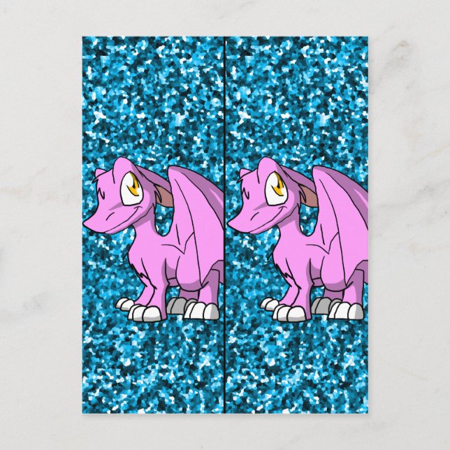Bubblegum SD Furry Dragon 1 Lesezeichen Postkarte (Vorderseite)