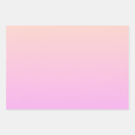 Bubblegum & Soft Peach Ombre Checkered Gingham Geschenkpapier Set