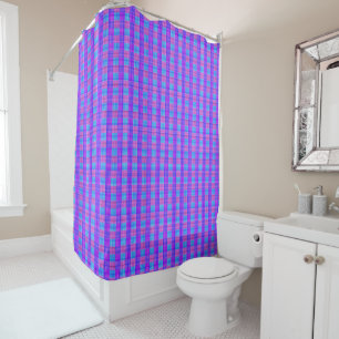 Bubblegum Tartan Print, Duschvorhang