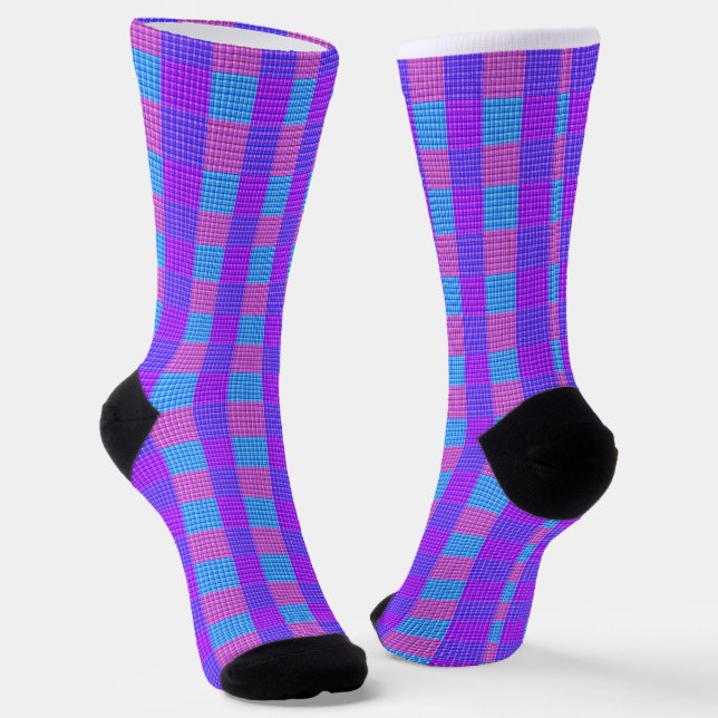 Bubblegum Tartan Print, Socken (Gewinkelt)